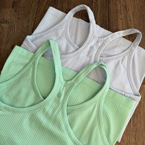 Bundle of TWO! Lululemon Ebb to Street Ribbed Racerback Tank — Size 10
